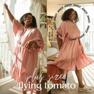 Flying Tomato Plus Size Pink Hi-Lo Midi Dress